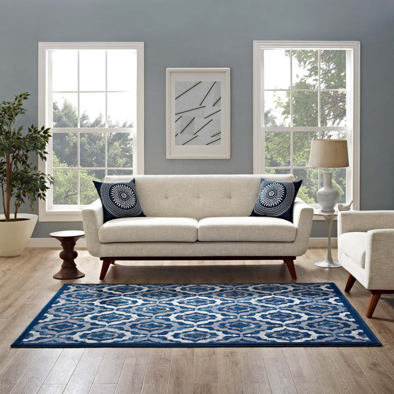 Tapis à motif de treillis marocain Kalinda, Rectangle 5 pi x 8 pi
