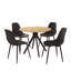 Aspen 5-Piece Casual Dining Set - Spacious Round Table & 4 Curved Plastic Chairs-105509825-124157412