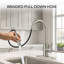 Robinet de cuisine rétractable à poignée simple avec plaque de pont, poignées et conduites d'alimentation-86502923