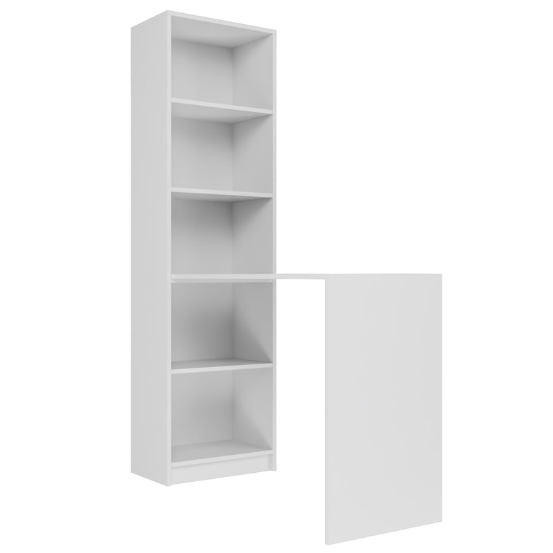 Banna L-Shaped Writing Desk, White