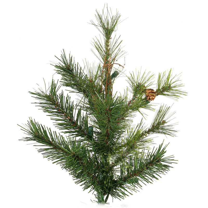 Country Pine Green Slim Artificial Christmas Tree with Pre-Lit Clear Lights with Stand, 10' H, Unlit