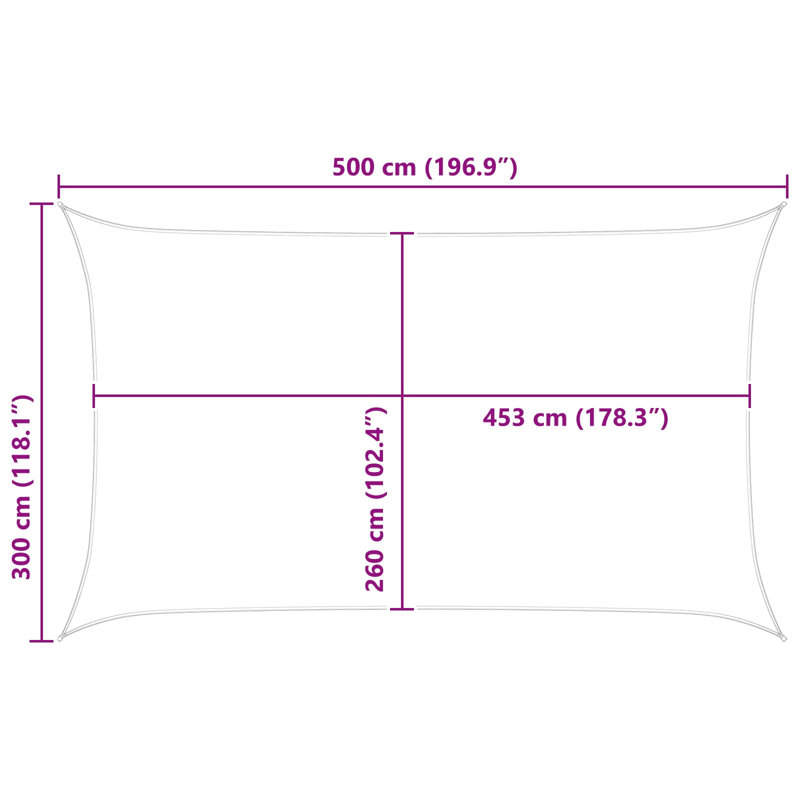 Vidaxl Sunshade Sail Oxford Fabric Rectangular Patio Shade Sunscreen Canopy, Yellow/White, 3m W x 5m L