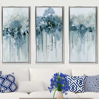 Blue Birch Morning"" By Susan Jill 3 Piece Print On Floating Canvas -  Picture Perfect International, 706-3816_1430_3FL