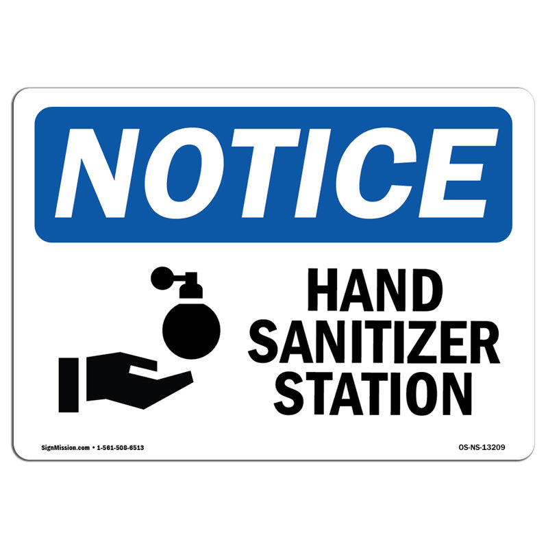 Enseigne de station de désinfectant pour les mains avec symbole 5 "X 3,5"