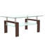 Table de centre rectangulaire moderne en verre transparent pour bureau personnel, auto-assemblage, grand rangement, table basse de 220 lb, installation facile