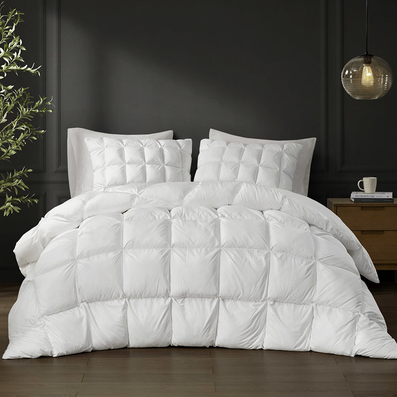 Édredon en duvet synthétique double / grand, bourre en microfibre haute densité à 100%, surpiqûres 3D pour une allure de nuage, conception de point de chute, mois froids de bourre lourde, boucles d'angle, assorti