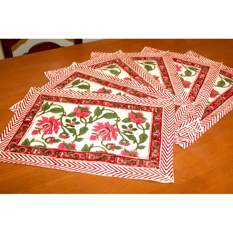Pretty Cotton Floral Rectangle Placemat