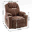 Fauteuil inclinable électrique en chenille jusqu'à 350 lb, mécanisme de mouvement robuste avec massage par vibration à 8 points et chauffage lombaire, ports USB et Type-C, porte-gobelets en acier inoxydable