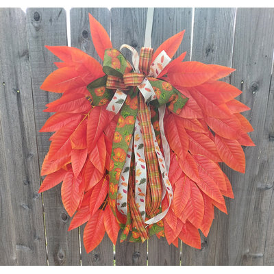 Fall Orange Leaves Wreath