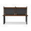 Bureau rectangulaire en bois massif noisette + fer-1195177432