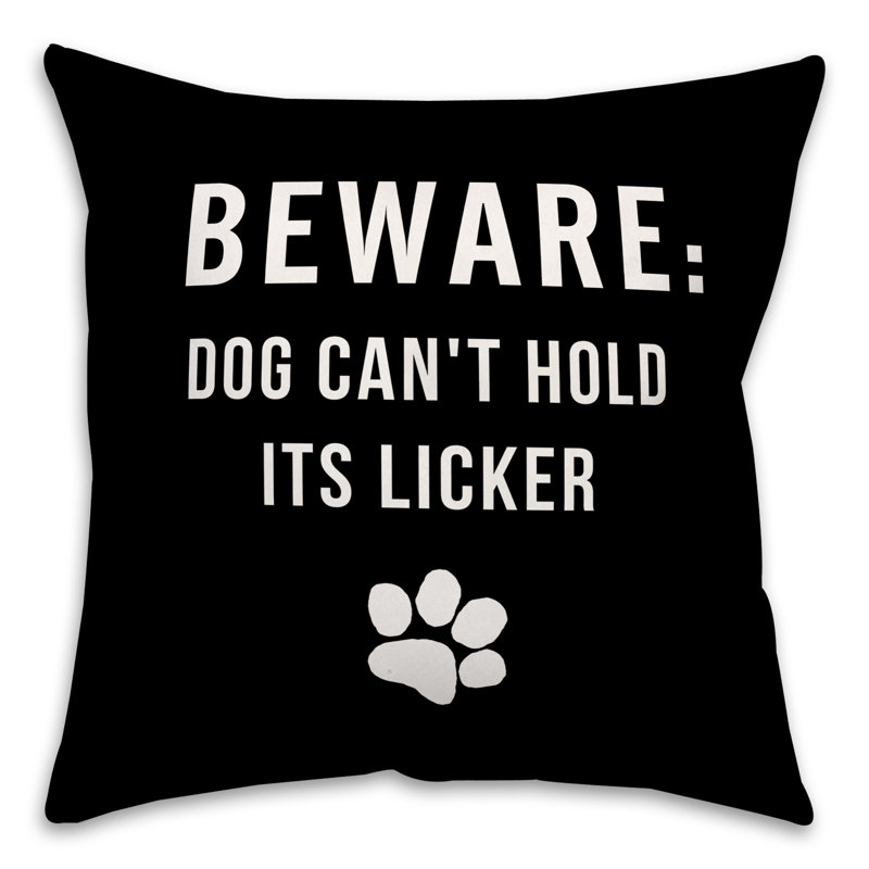 Coussin Dog Licker, 20 po x 20 po, Housse de coussin seulement - sans coussin