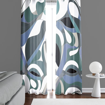 Paire de rideaux semi-transparents en polyester