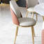 Chaises de salle à manger modernes beige, cuir PU avec pieds en métal, 2 pièces confortables en beige, revêtement, pieds rouille