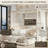 Upholstery Canopy Platform Bed with Trundle and Three Storage Drawers, Beige-1706947650-1699764868