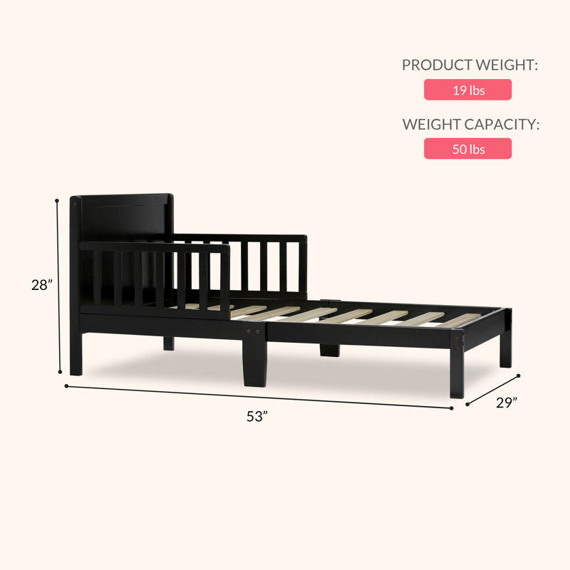 Lit en bois massif pour tout-petit Brookside par Dream On Me, Noir