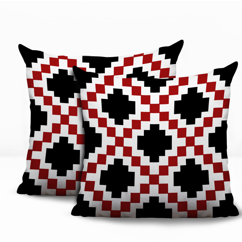 Ensemble de coussins réversibles pour l'intérieur et l'extérieur Kiso, 20x20, Rouge
