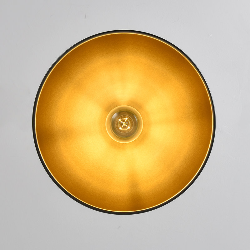 Luminaire suspendu en forme de dôme à intensité variable 11,81 po pour îlot de cuisine (ensemble de 2), Matte Black/Gold