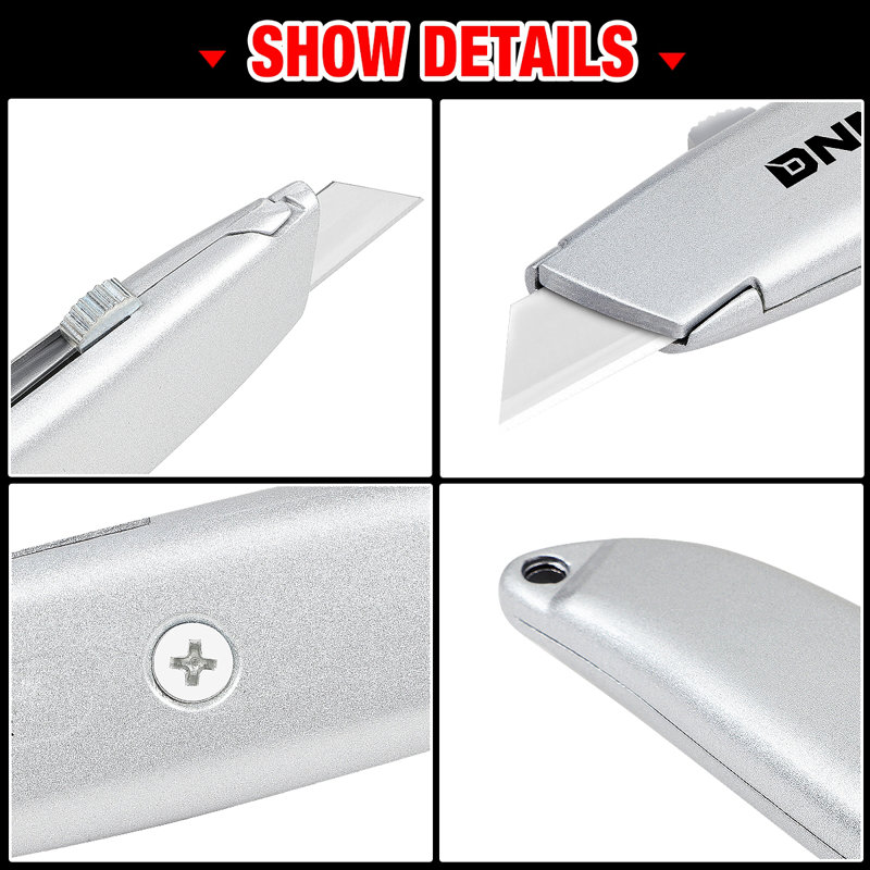 2 Pack Heavy Duty Durable Sharp Razor Blade Retractable Utility Knife Box Cutter