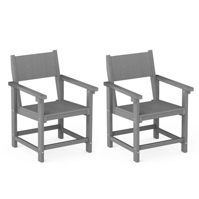 2-person Arm Chair Patio Dining Chair Outdoor Side Chair Poly Sturdy Large Back All-weather