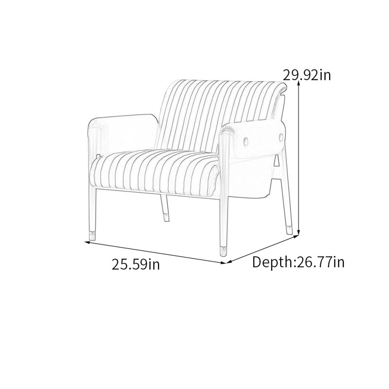Chaise d'appoint Minimalist Elegant, Mélange de lin noir / beige