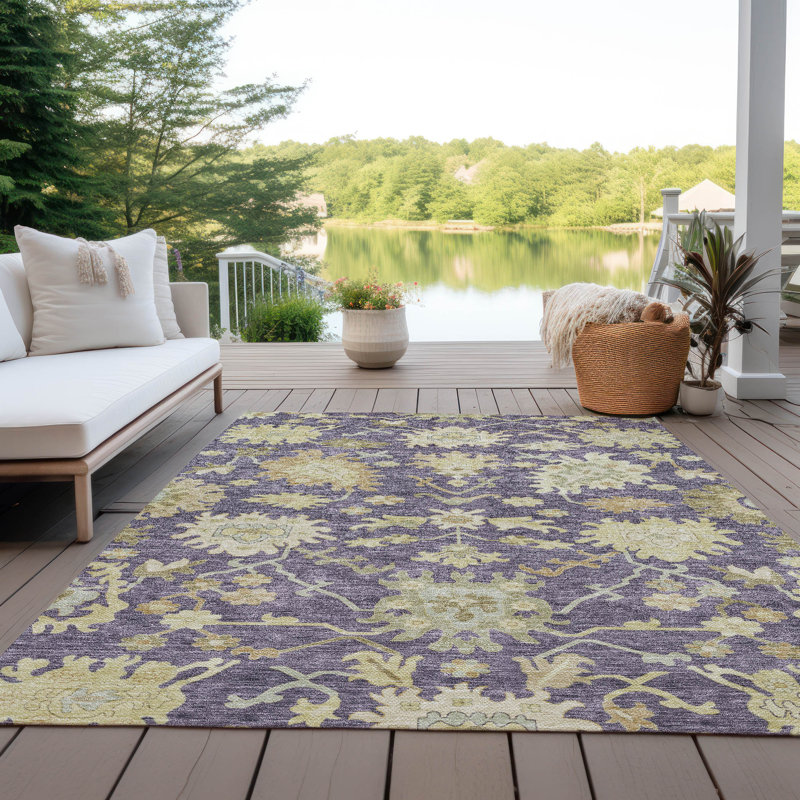 Tapis mauve lavable intérieur / extérieur Louis , 5' x 7'6"