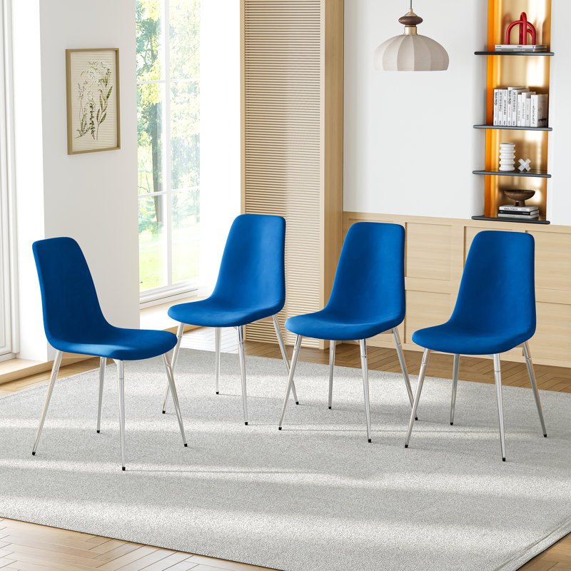Chaise de salle à manger Boffa, Bleu, Argent