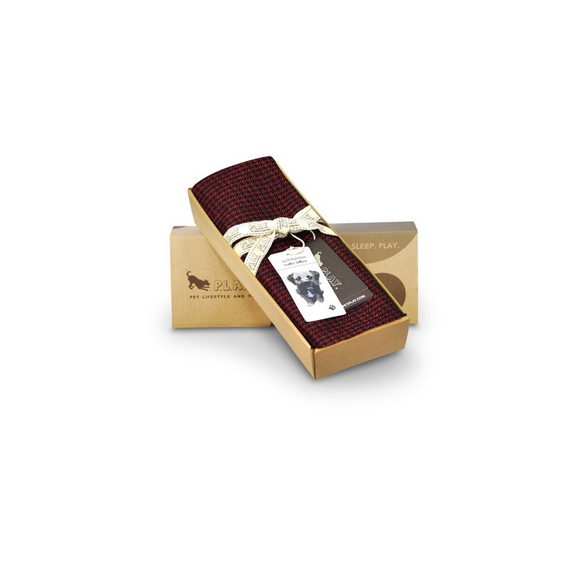 Lit rond - Pied-de-poule - Housse seulement,  Rouge / noir, L 36 po x l 36 po