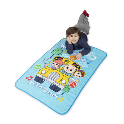 NoJo Cocomelon Plush Musical Toddler Blanket  - Plays Wheels on the Bus