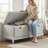 Rustic Shoe Storage Bench With Cushioned Seat - 3 Drawers & Hidden Storage For Home Organization-868988271