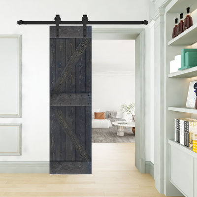 K Style Solid Wood Sliding Barn Door Without Hardware Kit (Door Slab Only) - Assembly Needed
