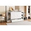 Lit escamotable simple avec tablettes de chevet et garde-robe, blanc