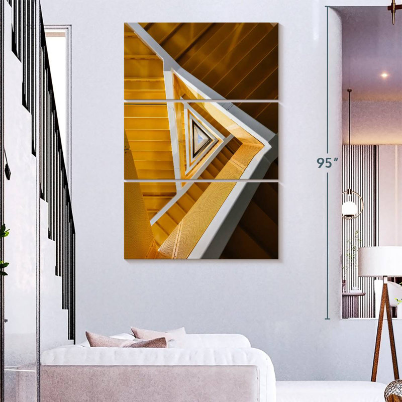 Lilie Yellow Triangular Staircase, 74" H x 48" W