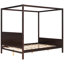 Canopy Platform Bed For Queen Size, With Headboard, , Slat Support, Modern Look, Privacy, Under - Storage Featuring Design, Rails,