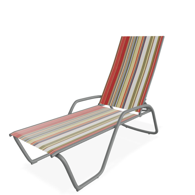 Outdoor Rust-Resistant Metal Chaise Lounge, Textured Graphite, Fiesta