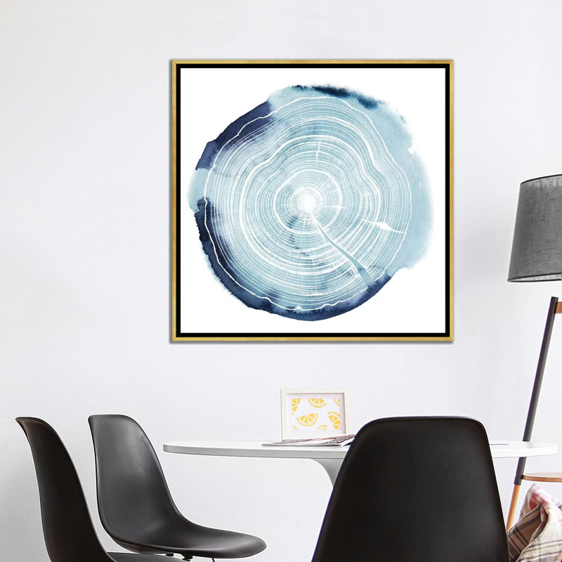 «Tree Ring Overlay III» par Grace Popp - reproduction de peinture encadrée, H 37 po x l 37 po x P 1,5 po, Toile encadrée d'or