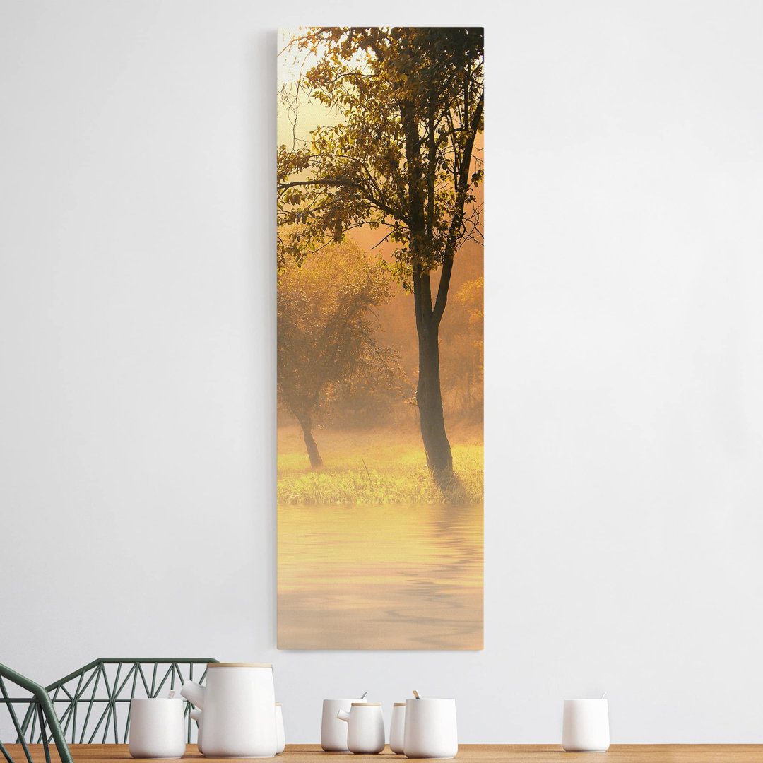 Herbstmorgen Fotodruck auf Leinwand