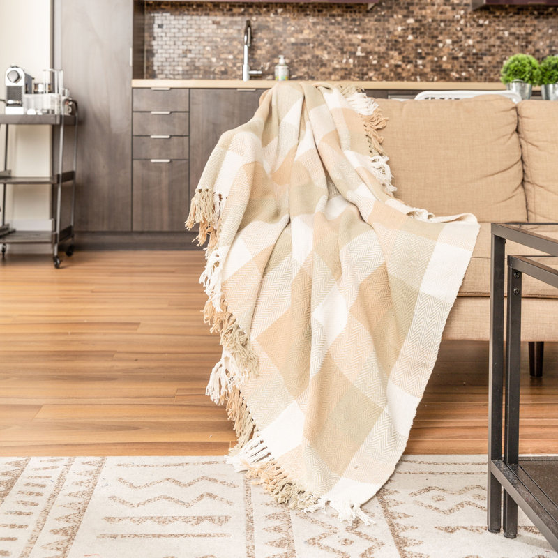 Jeté 100% coton Martine, Taupe, l 60 po x P 50 po
