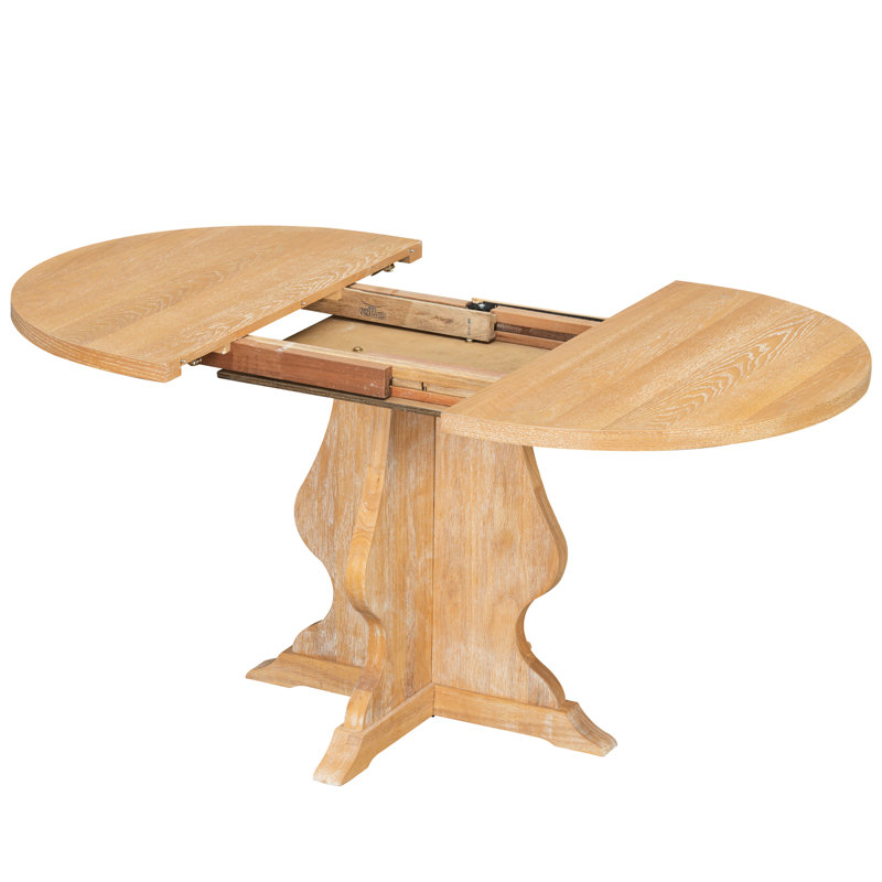 Table de salle à manger rustique 5 pièces, table extensible en bois, 4 sièges rembourrés, rallonge de 40 cm, 6 places assises, coussins confortables, base stable, pieds réglables