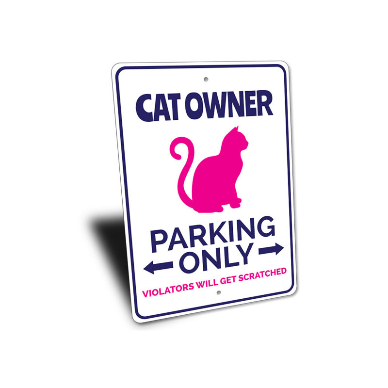 Enseigne de chat en aluminium, H 14 po x l 10 po x P 0,04 po