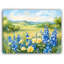 «Blue and Yellow Wildflowers in Sunny Meadow», art mural sur toile tendue-1183131102