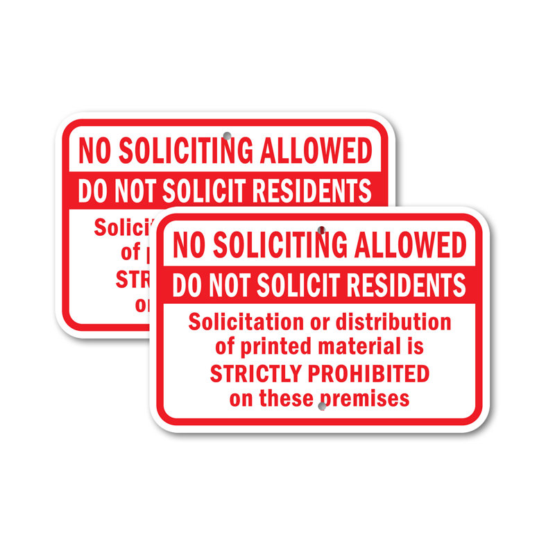 (Paquet de 2) Aucune demande de permis n'est permise. Ne pas demander aux résidants de demander ou de distribuer des documents imprimés. Panneau en aluminium de gros calibre 18 po x 24 po