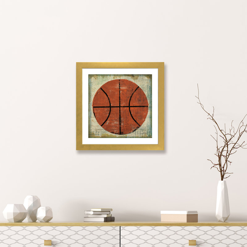 «Ball II» par Michael Mullan - reproduction d'art, Blanc, H 16 po x l 16 po x p 1 po, Papier encadré doré