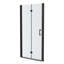 Porte de douche pliante sans cadre L 34 po x H 72 po en noir mat avec verre trempé de 1/4 po