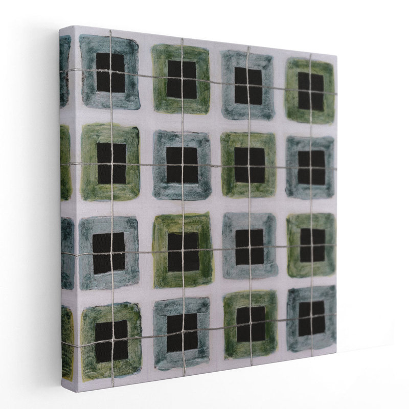 «Metallic Plaid II», reproduction d'art sur toile, H 12 po x l 12 po