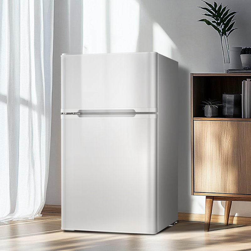 R.W.FLAME 3.2 Cubic Feet Mini Fridge with Freezer, White