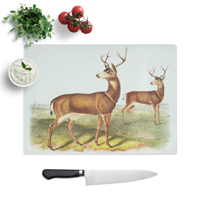 Tempered Glass Columbian Tailed Deer Chopping Board