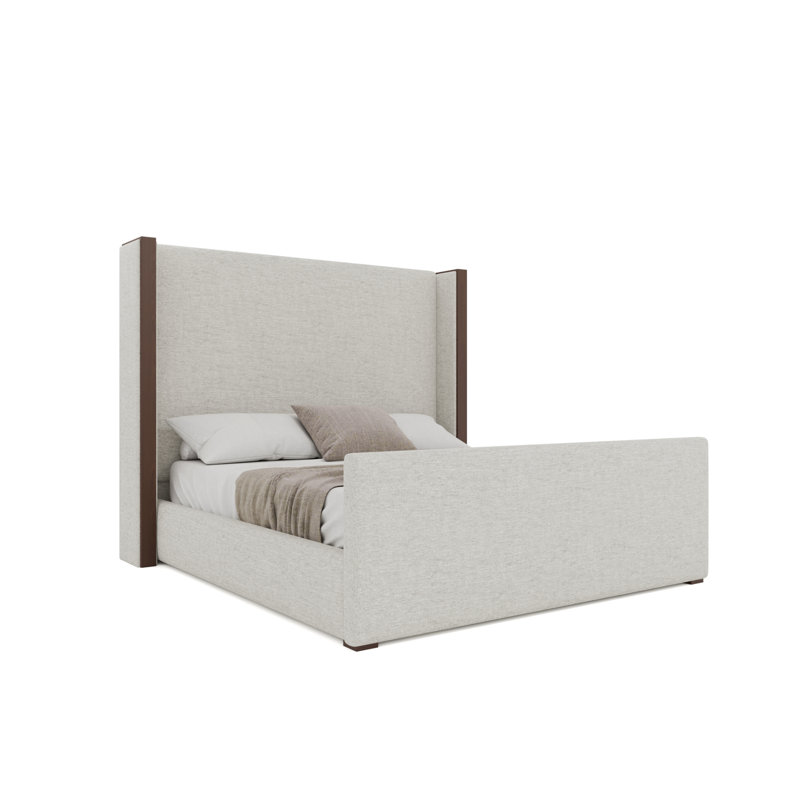 Irene Luxe Footboard Mid Bed, Linen Cotton, Queen