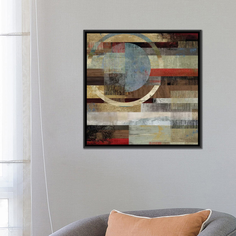 «Industrial II», impression sur toile, H 18 po x l 18 po x P 1,5 po, Toile avec cadre noir, Pas de tapis