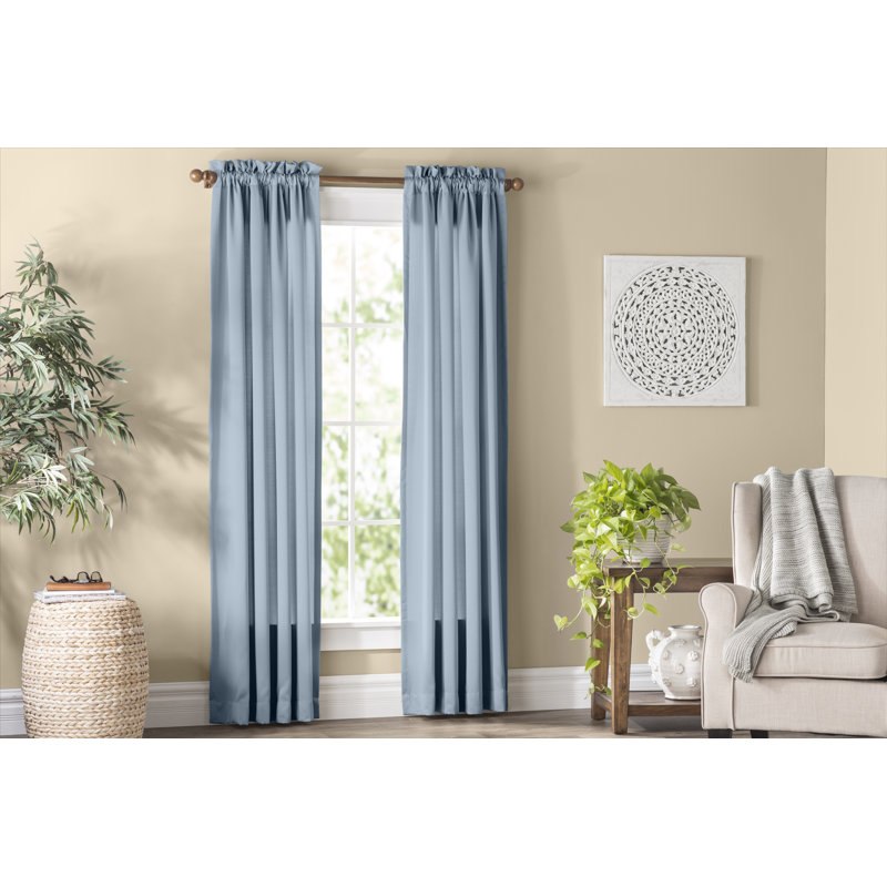 Millen Polyester Thermal Room Darkening Curtain Panel, Vintage Blue, 1, 54" W x 120" L