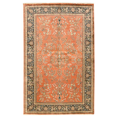 High-Quality Hand-Knotted Rust And Black Area Rug